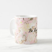 Girl Blush Pink Creme White Floral Kaffeetasse (Vorderseite Links)