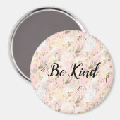 Girl Blush Pink Creme White Floral Magnet (Vorderseite/Rückseite)
