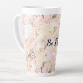 Girl Blush Pink Creme White Floral Milchtasse (Linke Ecke)