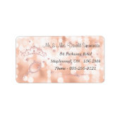 Girl Blush Pink Diamond Rose Gold Rücksendeadresse Adressaufkleber (Vorne)