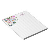 Girl Blush Pink Floral Aquarellschrift Notizblock (angewinkelt)