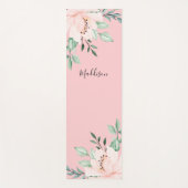 Girl Blush Pink Floral Name Yogamatte (Vorderseite)