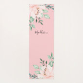 Girl Blush Pink Floral Name Yogamatte (Rückseite)