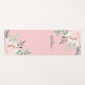 Girl Blush Pink Floral Name Yogamatte (Vorderseite (Horizontal))