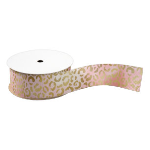 Girl Blush Pink Gefärbte Krawatte Gold Leopard Pr Ripsband