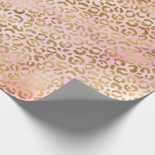 Girl Blush Pink Gefärbte Krawatte Gold Leopard Pri Geschenkpapier (Ecke)