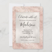 Girl Blush Pink Glam Gold Leopard Print Einladung (Vorderseite)