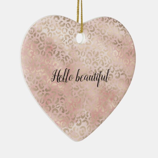 Girl Blush Pink Glam Gold Leopard Print Keramik Ornament (Rechts)