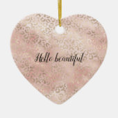 Girl Blush Pink Glam Gold Leopard Print Keramik Ornament (Vorne)