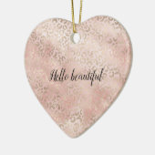 Girl Blush Pink Glam Gold Leopard Print Keramik Ornament (Links)