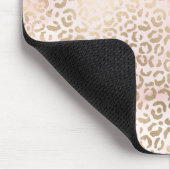 Girl Blush Pink Glam Gold Leopard Print Mousepad (Ecke)