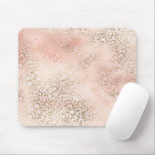 Girl Blush Pink Glam Gold Leopard Print Mousepad (Mit Mouse)