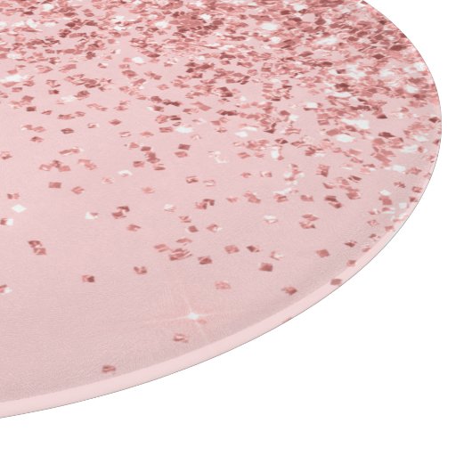 Girl Blush Pink Glitzer Sparkle Modernes Monogramm Schneidebrett (Ecke)