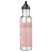 Girl Blush Pink Glitzer Tropfen Monogram Edelstahlflasche (Rechts)