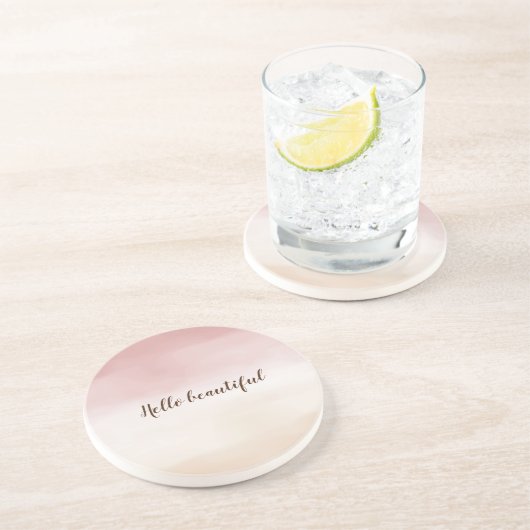 Girl Blush Pink Gold Cream Ombre Getränkeuntersetzer (Seite)