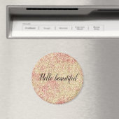 Girl Blush Pink Gold Glitzer Print Magnet (In Situ (Geschirrspüler))