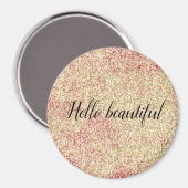 Girl Blush Pink Gold Glitzer Print Magnet (Vorderseite/Rückseite)