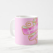 Girl Blush Pink Gold Glitzer Sparkle On, Darling Kaffeetasse (Vorderseite Links)