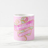Girl Blush Pink Gold Glitzer Sparkle On, Darling Kaffeetasse (Mittel)