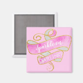 Girl Blush Pink Gold Glitzer Sparkle On, Darling Magnet (Vorderseite/Rückseite)