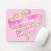 Girl Blush Pink Gold Glitzer Sparkle On, Darling Mousepad (Mit Mouse)
