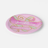 Girl Blush Pink Gold Glitzer Sparkle On, Darling Pappteller (Schrägansicht)