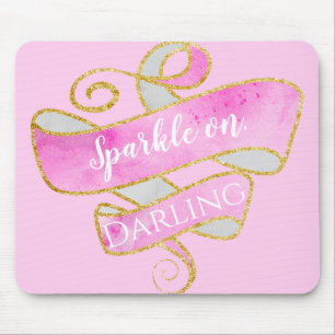 Girl Blush Pink Gold Glitzer Sparkone Mousepad