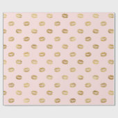 Girl Blush Pink Gold Lips Geschenkpapier (Flach)