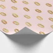 Girl Blush Pink Gold Lips Geschenkpapier (Ecke)