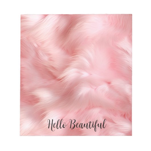 Girl Blush Pink Imitate Fur Wrapping Paper Notizblock (Vorderseite)