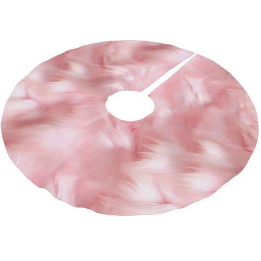Girl Blush Pink Imitate Fur Wrapping Paper Polyester Weihnachtsbaumdecke (Schrägansicht)