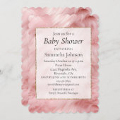 Girl Blush Pink Imitats Kinderdusche Einladung (Vorne/Hinten)