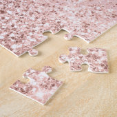 Girl Blush Pink Lila Wasserfarbe Einhorn Glitzer Puzzle (Seite)