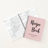 Girl Blush Pink Monogram Cookbook Rezept Notebook Notizblock (Innenseite)