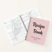 Girl Blush Pink Monogram Cookbook Rezept Notebook Notizblock (Innenseite)