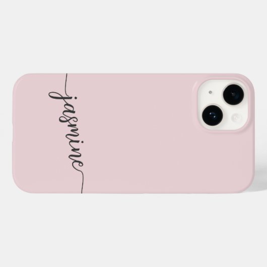 Girl Blush Pink Monogram Name Signature Script C Case-Mate iPhone Hülle (Rückseite (Horizontal))