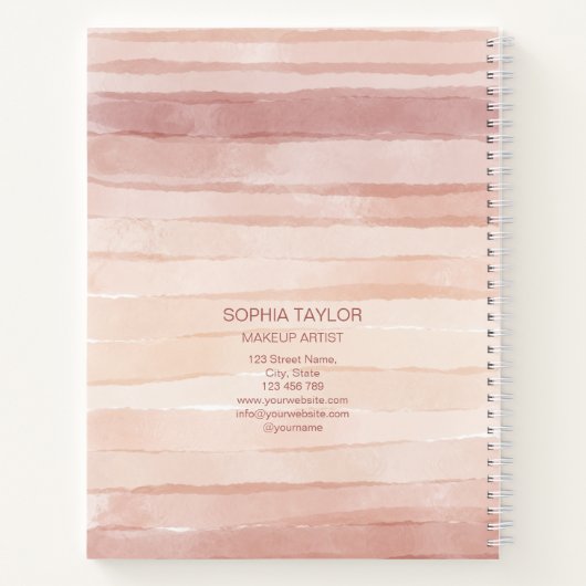 Girl Blush Pink Monogram Personalisiert Ihren Name Notizblock (Rückseite)