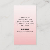 Girl Blush Pink Ombre Logo & QR Code Feminine Visitenkarte (Rückseite)