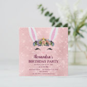 Girl Blush Pink Ostersonne Geburtstagsparty Einladung (Stehend Vorderseite)