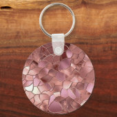 Girl Blush Pink Rose Abstraktes Monogramm Schlüsselanhänger (Rückseite)