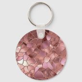 Girl Blush Pink Rose Abstraktes Monogramm Schlüsselanhänger (Rückseite)
