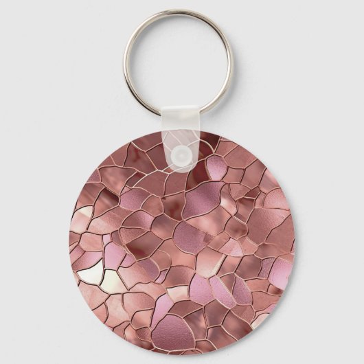 Girl Blush Pink Rose Abstraktes Monogramm Schlüsselanhänger (Rückseite)