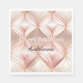 Girl Blush Pink Rose Abstraktes Monogramm Serviette (Vorderseite)