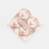 Girl Blush Pink Rose Abstraktes Monogramm Serviette (Ecke)