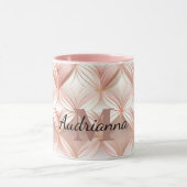 Girl Blush Pink Rose Abstraktes Monogramm Tasse (Zentrum)