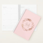 Girl Blush Pink Rose Gold Custom Monogram Planer (Anzeige)