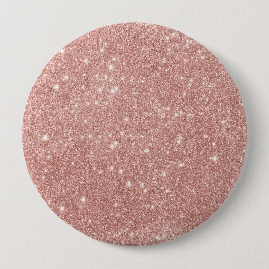 Girl Blush Pink Rose Gold Glitzer Button (Vorderseite)