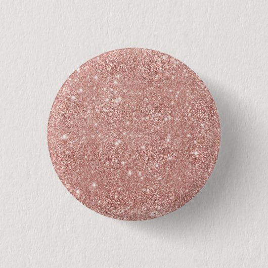 Girl Blush Pink Rose Gold Glitzer Button (Vorderseite)