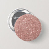 Girl Blush Pink Rose Gold Glitzer Button (Vorne & Hinten)