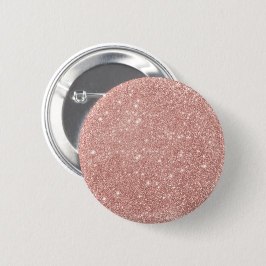 Girl Blush Pink Rose Gold Glitzer Button (Vorne & Hinten)